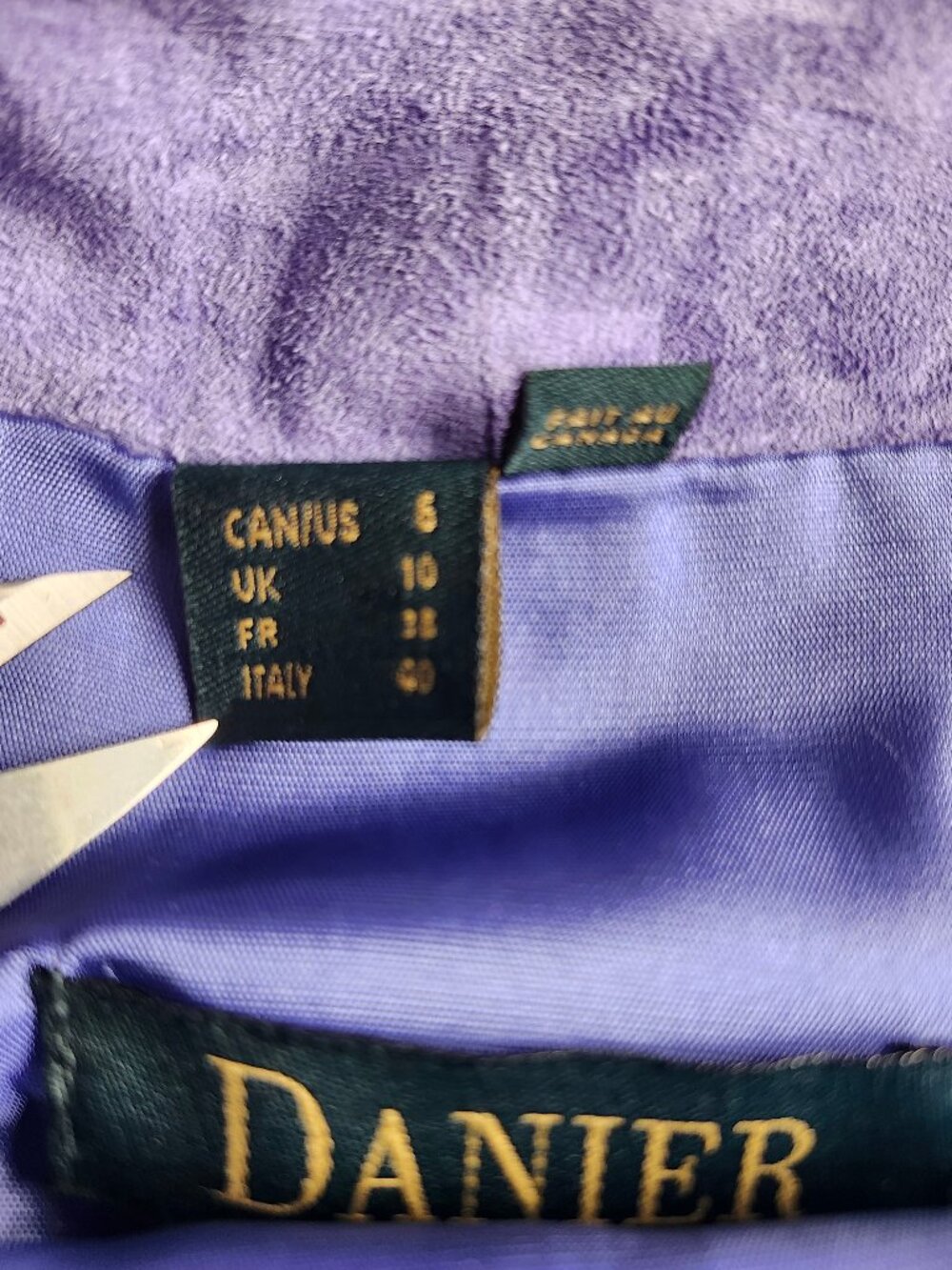Danier Super Soft Suede Powder Blue Lavender Lined Skirt - Picture 3 of 11